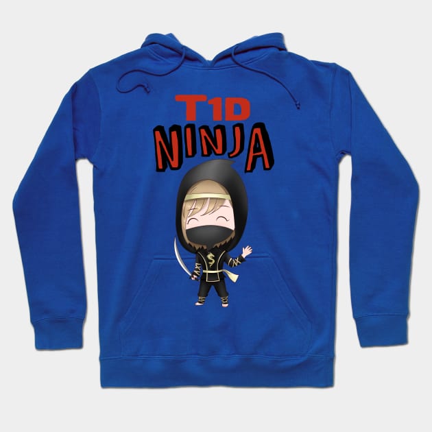 T1D Ninja - Diabetes type 1 Ladies Hoodie by papillon